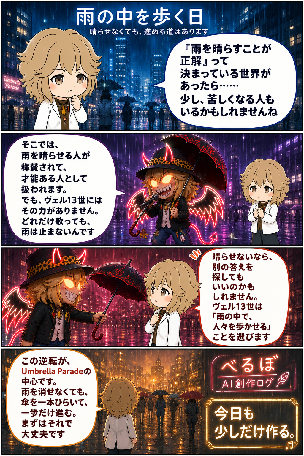 雨の中を歩く日