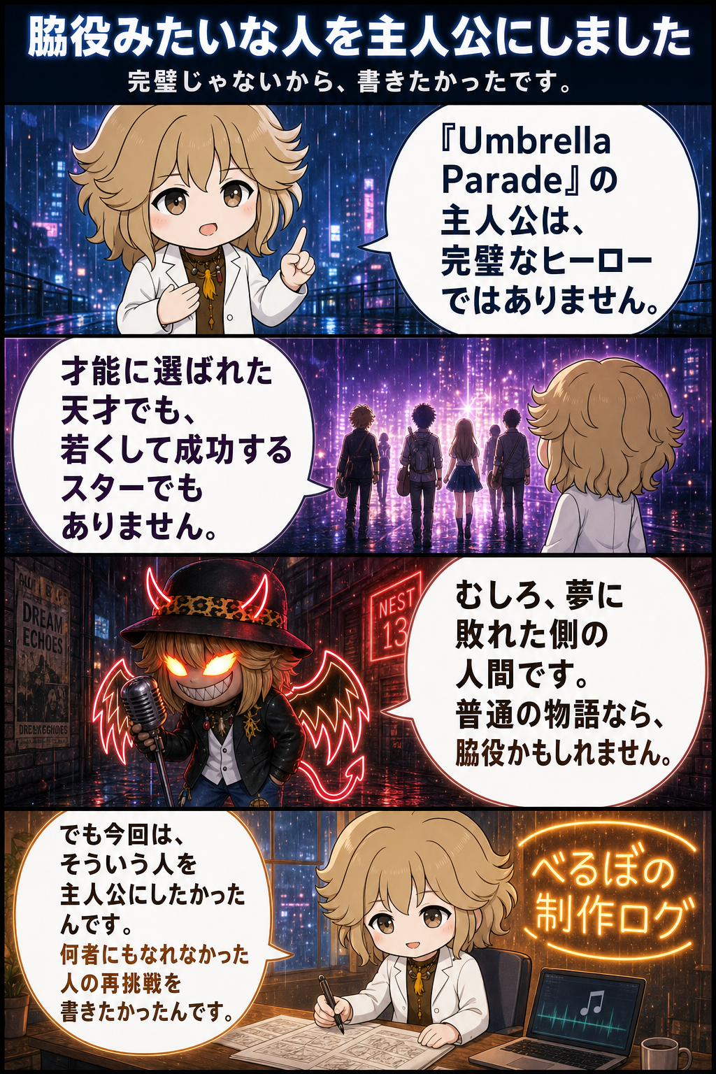 脇役みたいな人を主人公にしました