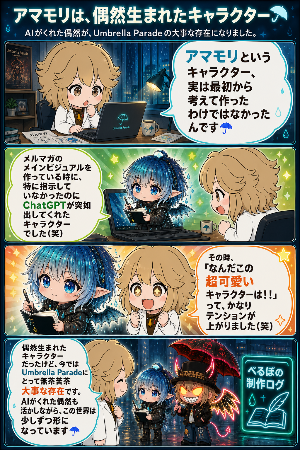 アマモリは、偶然生まれたキャラクター