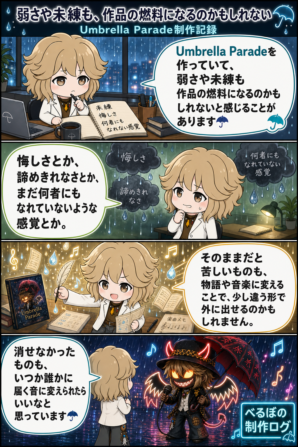 弱さや未練も、作品の燃料になるのかもしれない