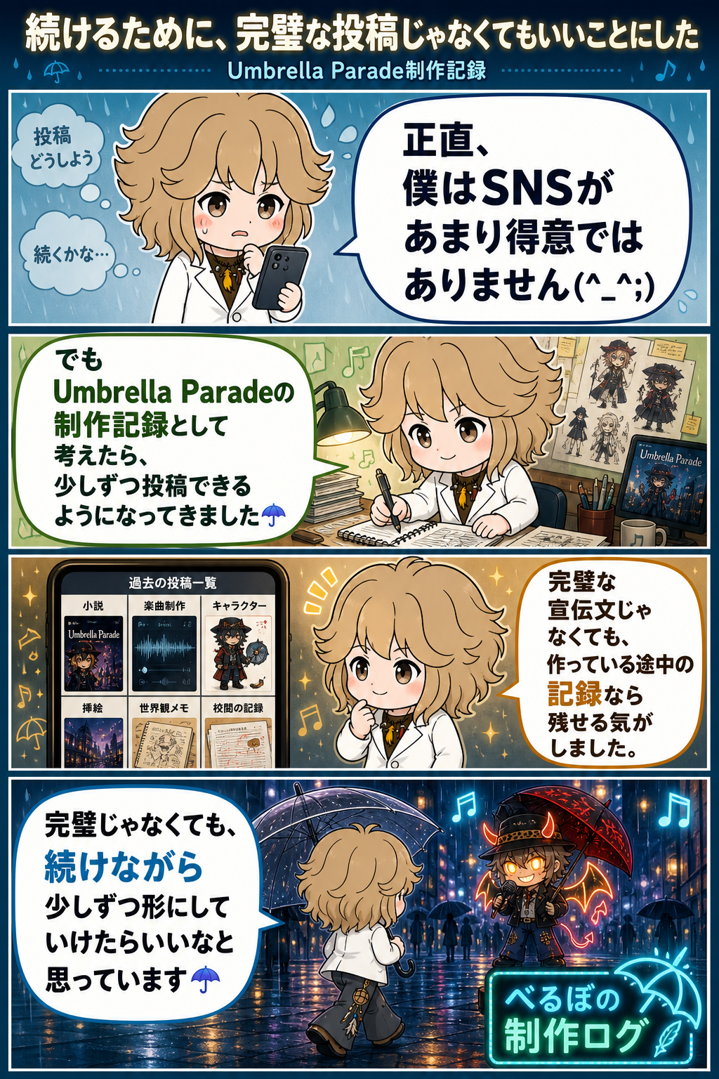 続けるために、完璧な投稿じゃなくてもいいことにした