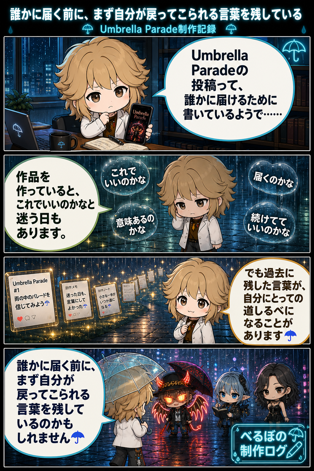 誰かに届く前に、まず自分が戻ってこられる言葉を残している