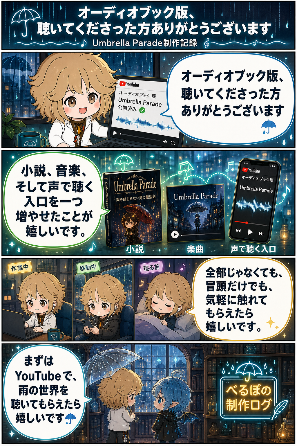 オーディオブック版、聴いてくださった方ありがとうございます